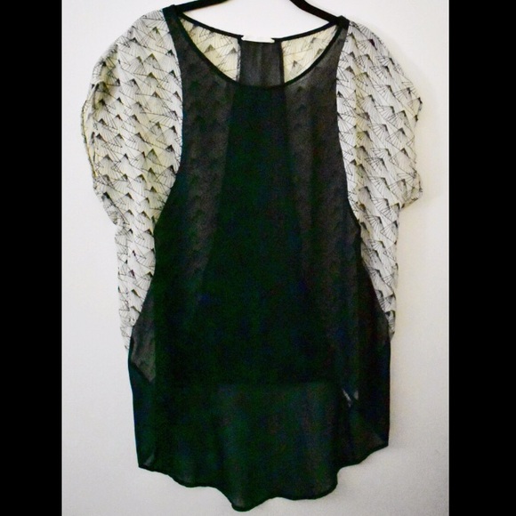 Lush Sheer Boho Geometric Top - Picture 1 of 3